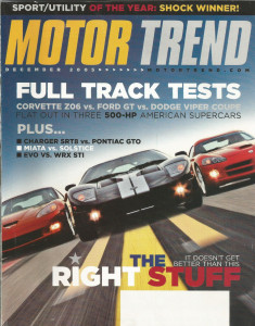 MOTOR TREND 2005 DEC - JAY LENO, WRX vs. EVO